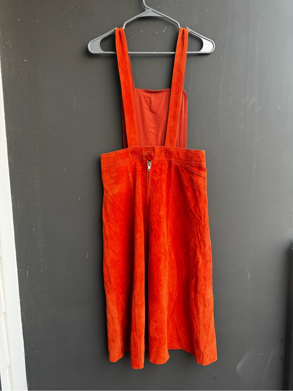 Free People burnt orange suede apron dress - Picture 6 of 7